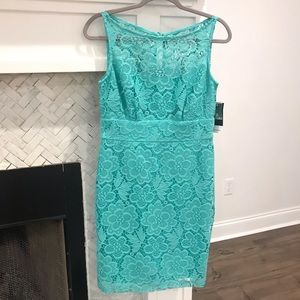 Teal lace dress